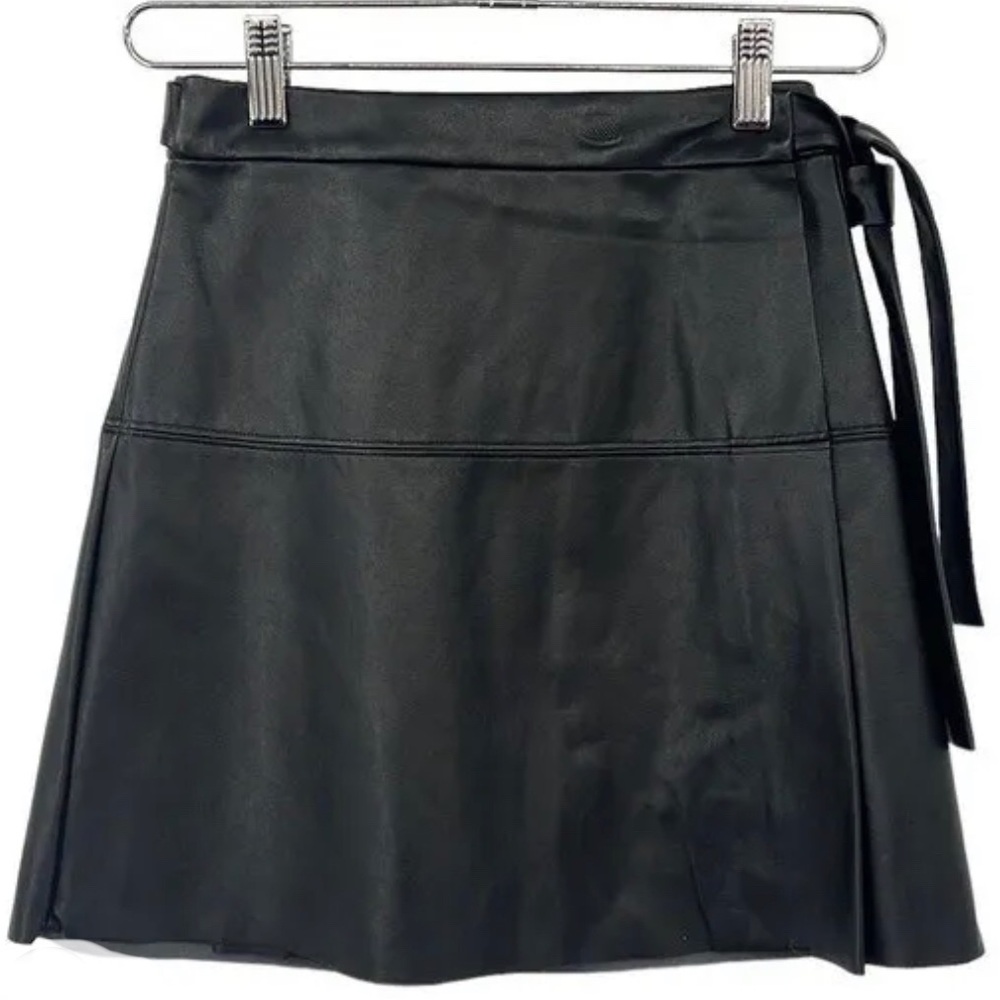 Aritzia Faux Leather Wrap Skirt